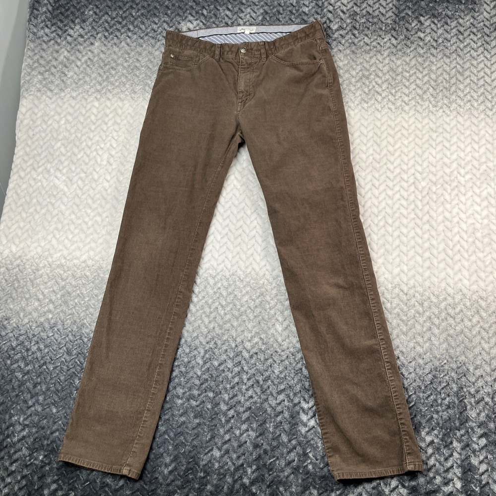 Peter Millar Pants Mens 33x33 Brown 5 Pocket Corduroy Casual MF22B29